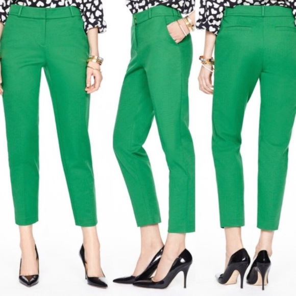 Kate Spade Margaux Cropped Pants, Lucky Green Size 6 - Picture 2 of 12